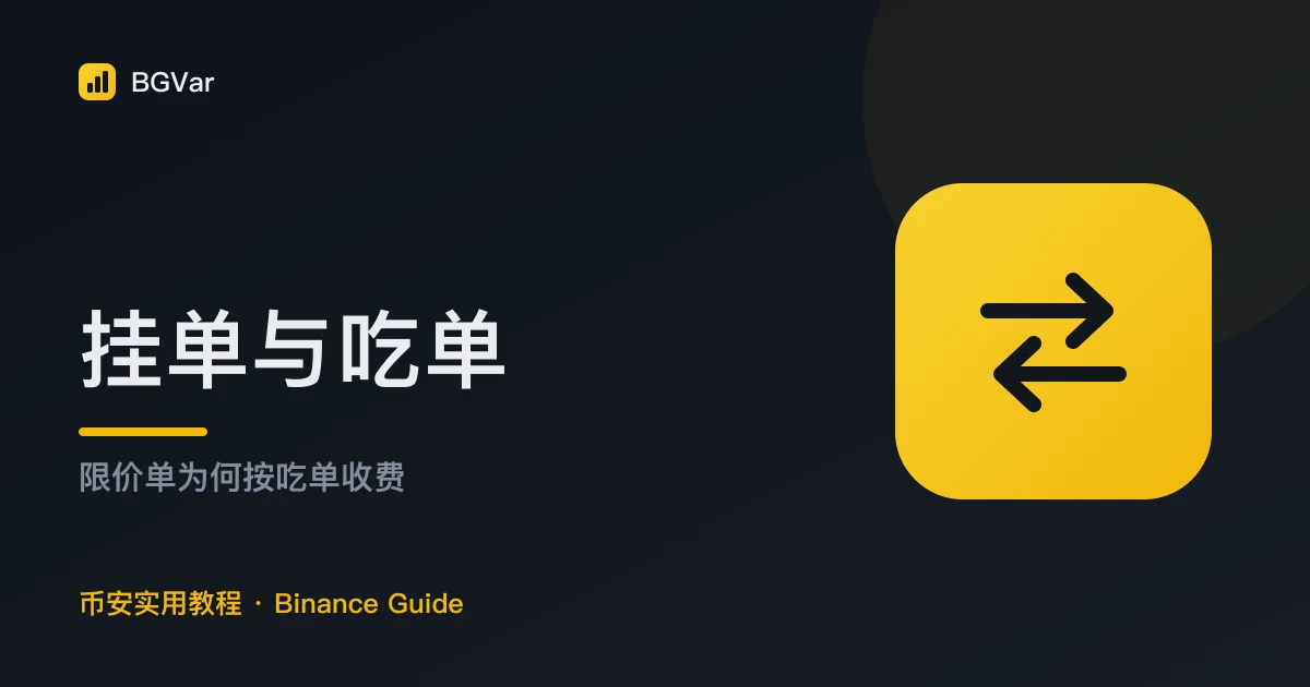 币安挂单与吃单手续费：限价单为什么按吃单收费